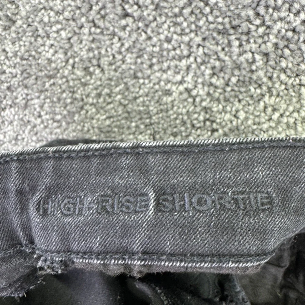 American Eagle High Rise Shortie Womens 4 Black Distressed Eyelet Cut Off